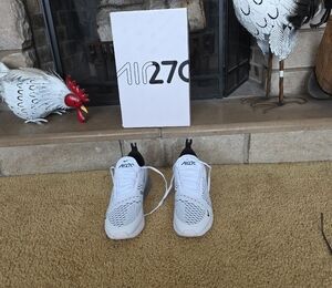 Nike Womens Air Max 270 White and Black Sneakers